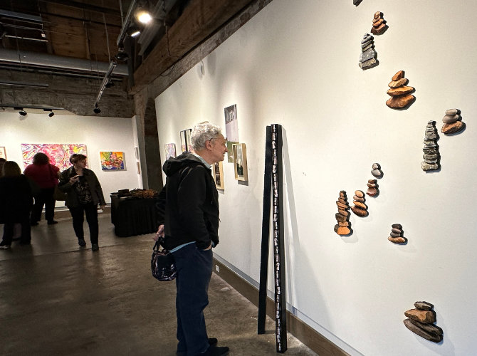 ann schwab | Just Us reception at 5 Press Gallery